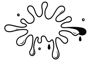 Water drops and splash silhouette collection in simple doodle style. Set different liquid shapes and silhouette. 