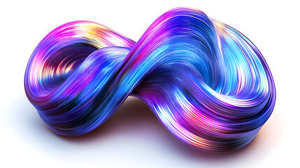 A vibrant, swirling abstract design showcasing colorful strands of light and movement.