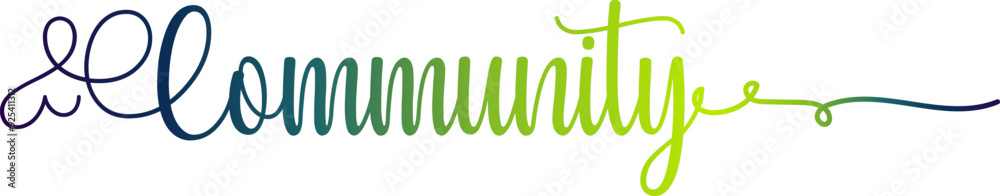 Fototapete community vector rainbow gradient typography banner, community gradient text vector