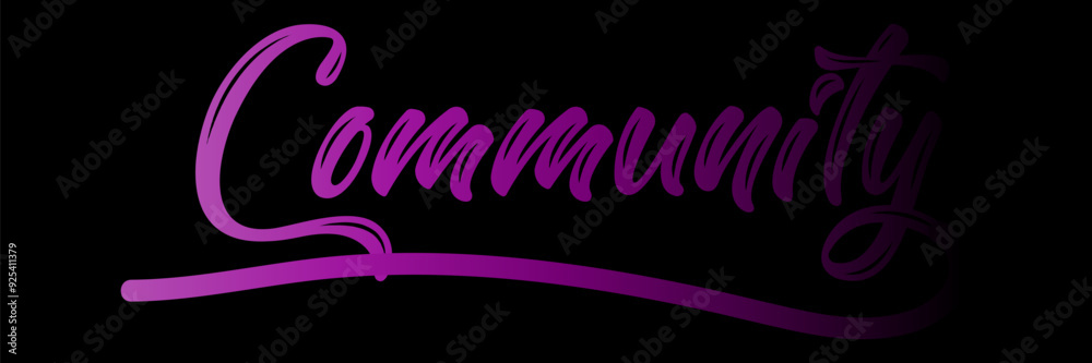 Fototapete community vector rainbow gradient typography banner, community gradient text vector