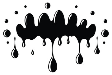 Water drops and splash silhouette collection in simple doodle style. Set different liquid shapes and silhouette. 