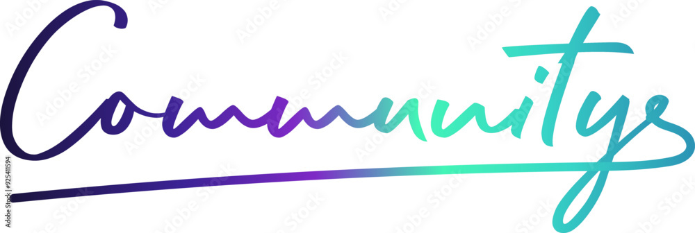 Fototapete community vector rainbow gradient typography banner, community gradient text vector