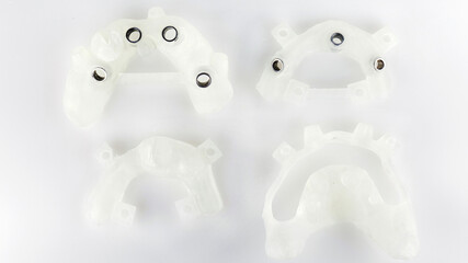 composition of a set of surgical templates for total implantation of the upper and lower jaws, top...