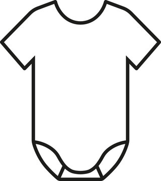recommend clip art: Baby bodysuit icon. Baby body onesie with short sleeves. Vector. Line style.