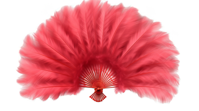 Red Japanese Fan on transparent background