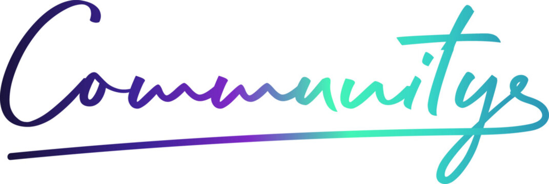 COMMUNITY vector rainbow gradient typography banner, COMMUNITY  gradient text vector