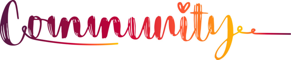 COMMUNITY vector rainbow gradient typography banner, COMMUNITY  gradient text vector
