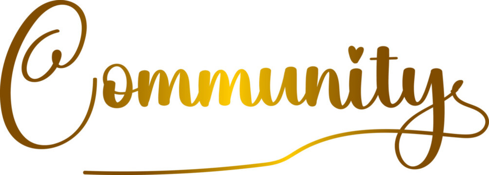 COMMUNITY vector rainbow gradient typography banner, COMMUNITY  gradient text vector