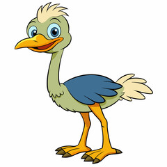 Cute Ostrichart vector illustration