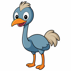 Cute Ostrichart vector illustration