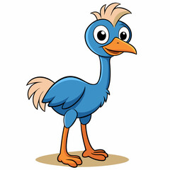 Cute Ostrichart vector illustration