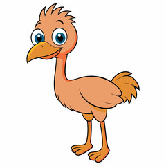 Cute Ostrichart vector illustration