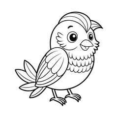 A black and white drawing of a Canary bird 02