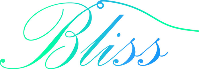 Holiday greeting card design template with mid-century modern graphics , BLISS vector text, BLISS gradient