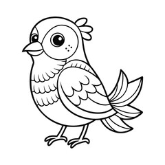 A black and white drawing of a Canary bird 01
