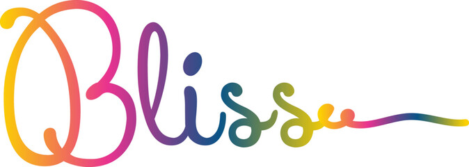 Holiday greeting card design template with mid-century modern graphics , BLISS vector text, BLISS gradient