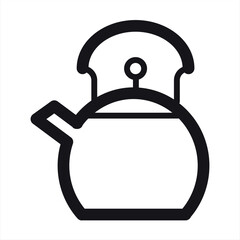 Teapot line icon. Hot drinks chinese tea pot symbols illustration