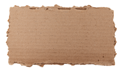 Piece of torn cardboard on a white background. Torn cardboard isolate