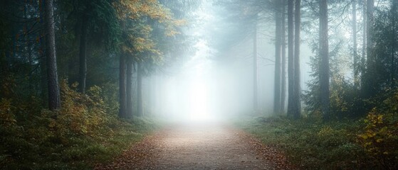 Obraz premium Misty Forest Path