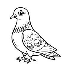 Obraz premium A black and white drawing of a Pigeon bird 03