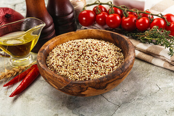 Raw dry quinoa seeds cereal