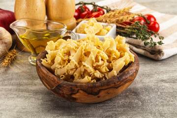 Raw dry Italian pasta - campanelle