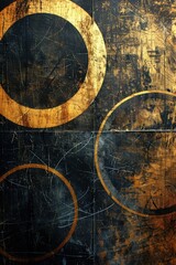 Naklejka premium Modern grunge background design featuring overlapping circles and lines