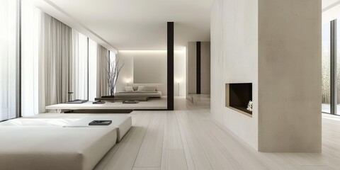 Minimalist living room with natural light and simple decor