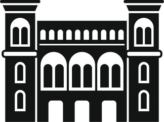 Fototapeta premium Simple vector of a city hall building, perfect for projects related to government, politics, or urban planning