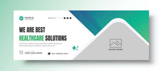 Creative medical healthcare social media cover and web banner template	