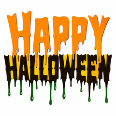 Obraz premium Happy Halloween with dripping effect vector art illustration
