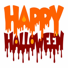 Obraz premium Happy Halloween with dripping effect vector art illustration