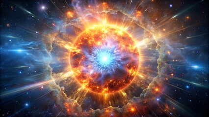 Obraz premium A detailed visualization of a supernova explosion in deep space
