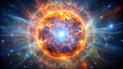 Fototapeta premium A detailed visualization of a supernova explosion in deep space