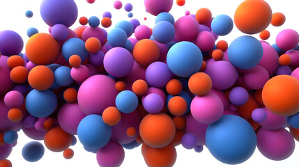 Abstract background with floating colorful spheres.