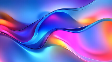 Naklejka premium Abstract background with vibrant blue, pink, yellow, and purple waves.