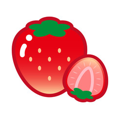 かわいい苺のイラスト