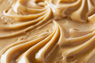 Close-up of Creamy Caramel Swirls