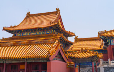 ancient Chinese architecture, the forbidden city in Beijing China