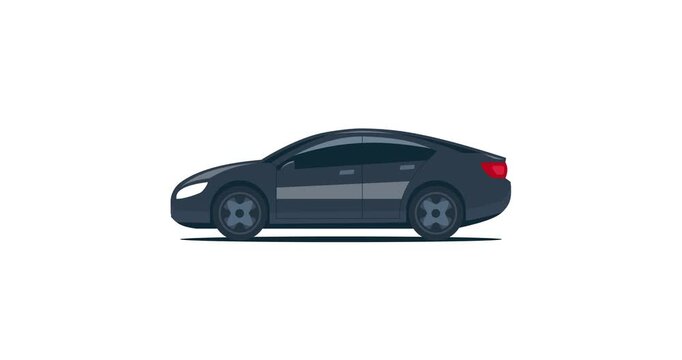 Vector illustration of electric car icon, electric, eco friendly transport, modern car, headlights, car on white background, stylish car, vector animation.