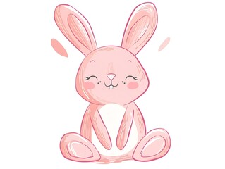 Obraz premium Bunny clipart simple illustration for kids book. AI generated