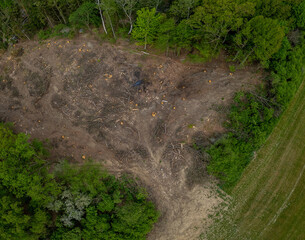 Electrical grid electricity network construction site inspection surveying, high voltage lines, overhead steel towers pylons, outdoors infrastructure engineering metal structure project, aerial view