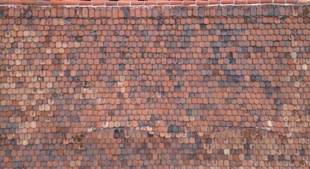 Vintage red roof tiles