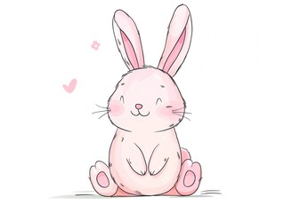 Obraz premium Bunny clipart simple illustration for kids book. AI generated