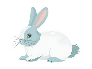 Obraz premium Bunny clipart simple illustration for kids book. AI generated