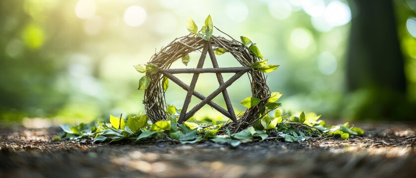 Pentacle Forest Gathering Wicca, Paganism Religion Spiritual Symbol