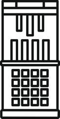 Line art vector icon of a server room hosting showing the concept of cloud computing and big data