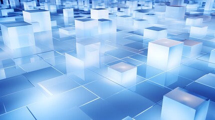 Fototapeta premium 3d rendering of white and blue abstract geometric background. Scene for advertising, technology, showcase, banner, game, sport, cosmetic, business, metaverse. Sci-Fi Illustration. Product display