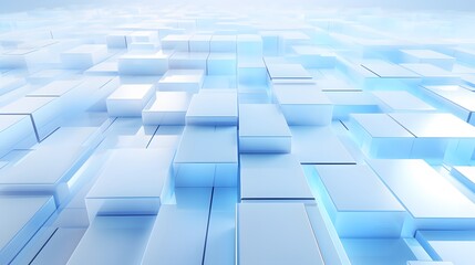 Fototapeta premium 3d rendering of white and blue abstract geometric background. Scene for advertising, technology, showcase, banner, game, sport, cosmetic, business, metaverse. Sci-Fi Illustration. Product display