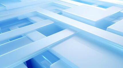 Fototapeta premium 3d rendering of white and blue abstract geometric background. Scene for advertising, technology, showcase, banner, game, sport, cosmetic, business, metaverse. Sci-Fi Illustration. Product display